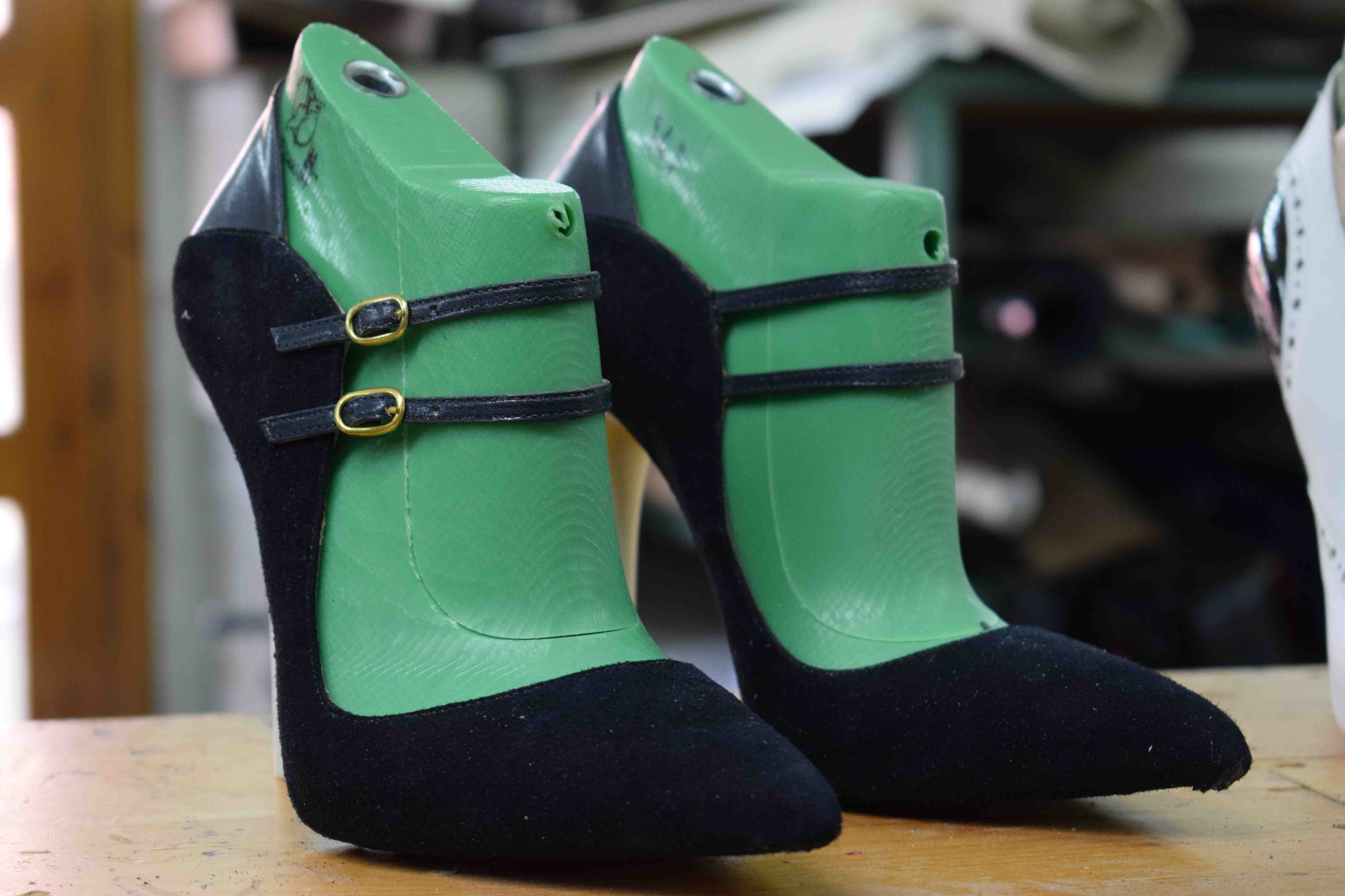 Handmade shoes in production